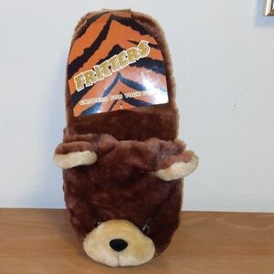 Fritters Critters For Your Feet Rare Sz L Teddy Bear House Shoes Plush NWT
